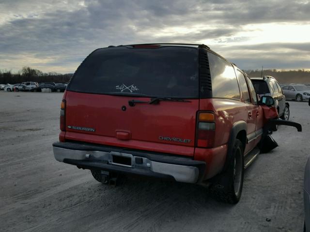 1GNFK16Z62J139392 - 2002 CHEVROLET SUBURBAN K RED photo 4