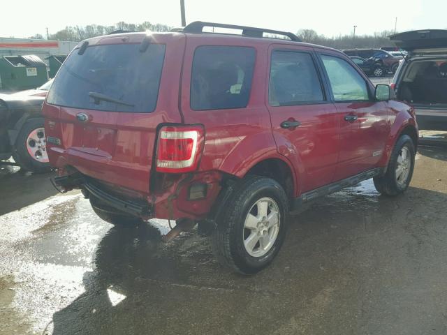 1FMCU03Z88KC13818 - 2008 FORD ESCAPE XLT RED photo 4