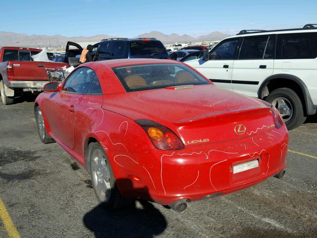 JTHFN48Y240049671 - 2004 LEXUS SC 430 RED photo 3