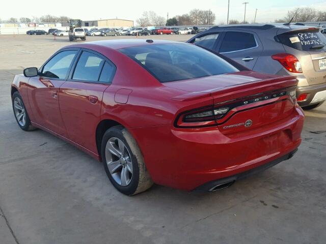 2C3CDXBG0FH762662 - 2015 DODGE CHARGER SE RED photo 3