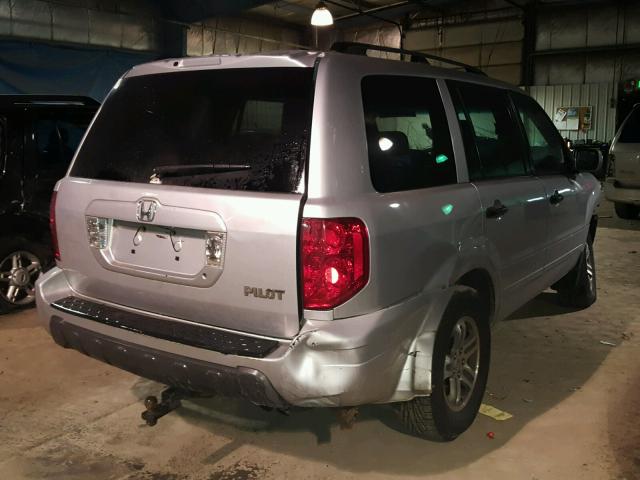 2HKYF18504H539511 - 2004 HONDA PILOT EXL SILVER photo 4