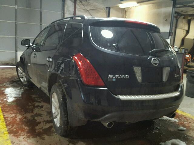 JN8AZ08W96W544980 - 2006 NISSAN MURANO SL BLACK photo 3