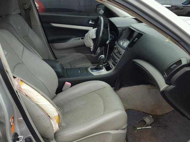 JNKBV61E88M205978 - 2008 INFINITI G35 SILVER photo 5