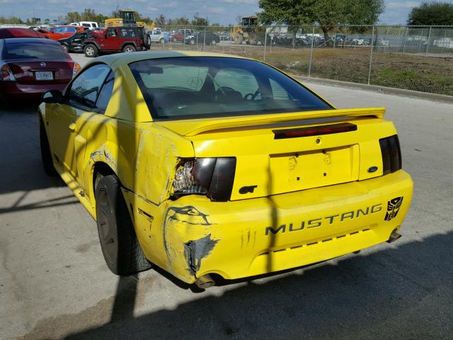 1FAFP42X8YF256621 - 2000 FORD MUSTANG GT YELLOW photo 3