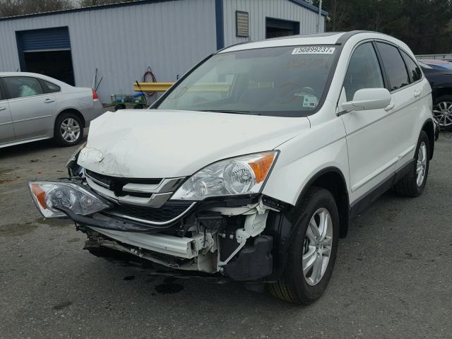 5J6RE3H73BL002395 - 2011 HONDA CR-V EXL WHITE photo 2