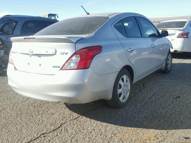 3N1CN7AP5EK465315 - 2014 NISSAN VERSA S SILVER photo 4