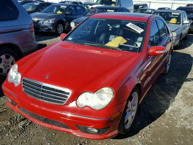 WDBRF40J45F685970 - 2005 MERCEDES-BENZ C 230K SPO RED photo 2