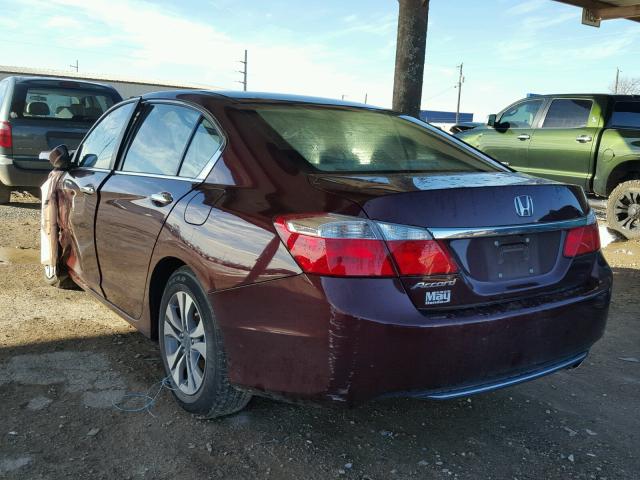 1HGCR2F38FA021148 - 2015 HONDA ACCORD LX BURGUNDY photo 3