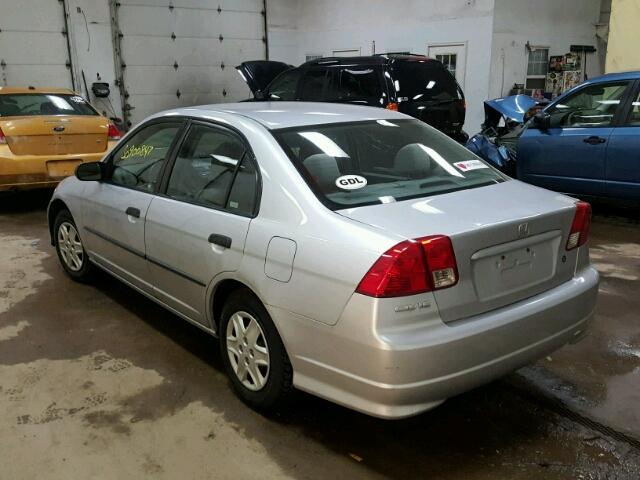 2HGES16464H611962 - 2004 HONDA CIVIC DX SILVER photo 3