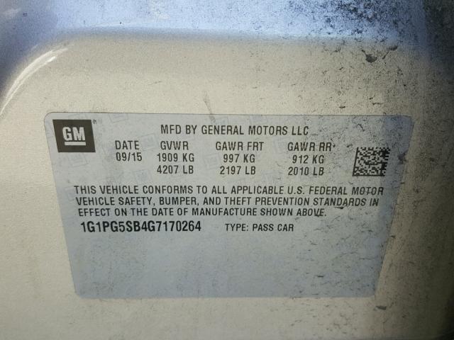 1G1PG5SB4G7170264 - 2016 CHEVROLET CRUZE LIMI TAN photo 10