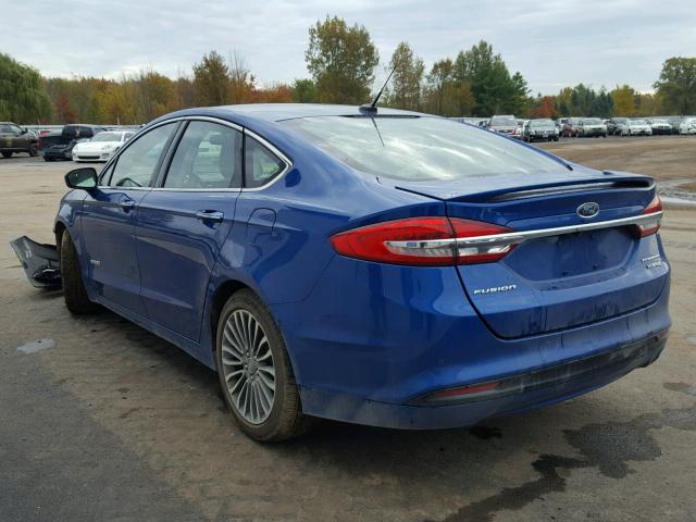 3FA6P0RU2JR269619 - 2018 FORD FUSION TIT BLUE photo 3