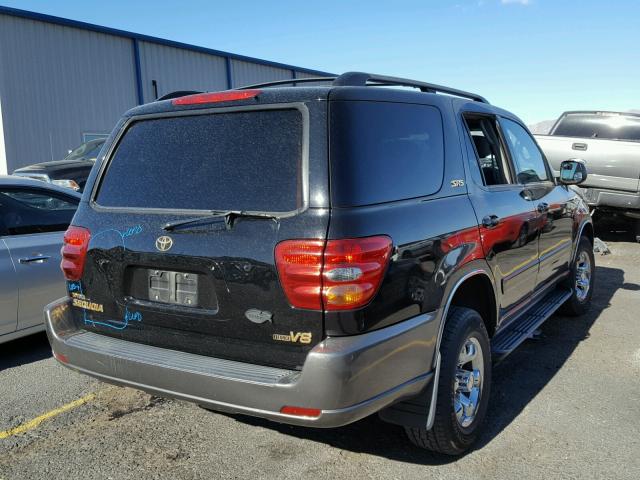 5TDZT34A44S223521 - 2004 TOYOTA SEQUOIA SR BLACK photo 4