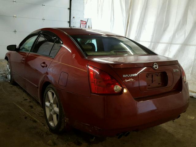 1N4BA41E04C892462 - 2004 NISSAN MAXIMA SE RED photo 3