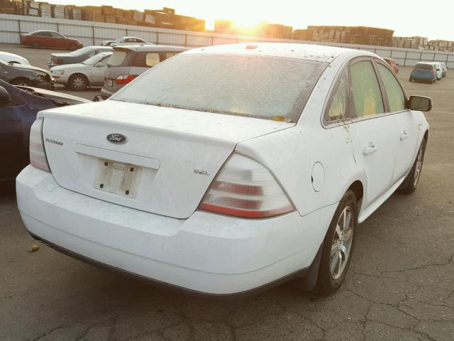 1FAHP24W48G178088 - 2008 FORD TAURUS SEL WHITE photo 4