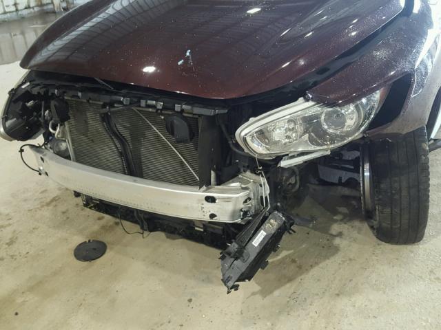 5N1AL0MN8DC325545 - 2013 INFINITI JX35 BASE BURGUNDY photo 9