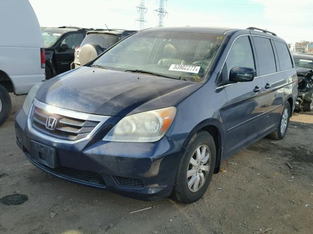 5FNRL38759B404959 - 2009 HONDA ODYSSEY EX BLUE photo 2