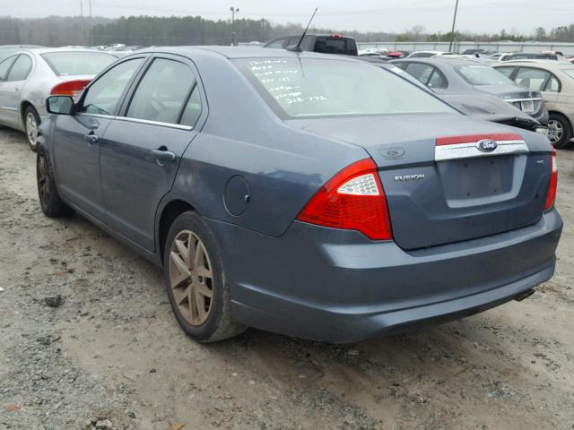 3FAHP0JA6BR212772 - 2011 FORD FUSION SEL BLUE photo 3