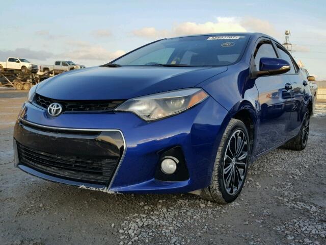 5YFBURHE1FP329287 - 2015 TOYOTA COROLLA L BLUE photo 2