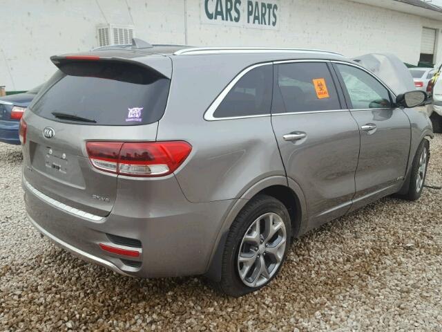 5XYPKDA54HG305940 - 2017 KIA SORENTO SX SILVER photo 4