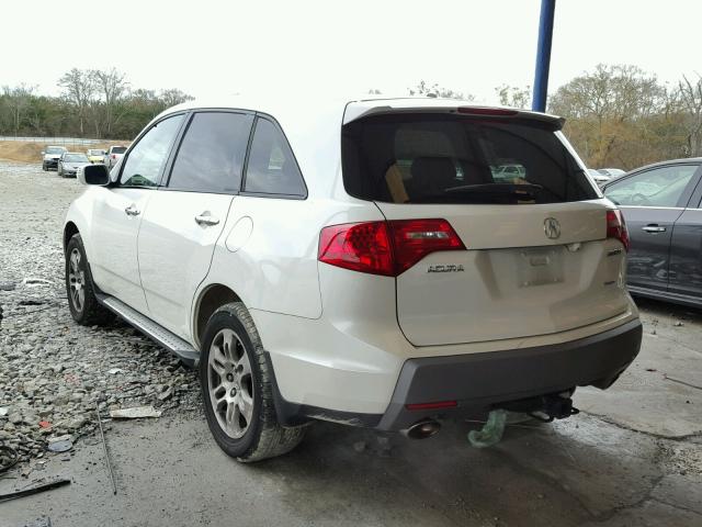 2HNYD28398H532818 - 2008 ACURA MDX TECHNO WHITE photo 3