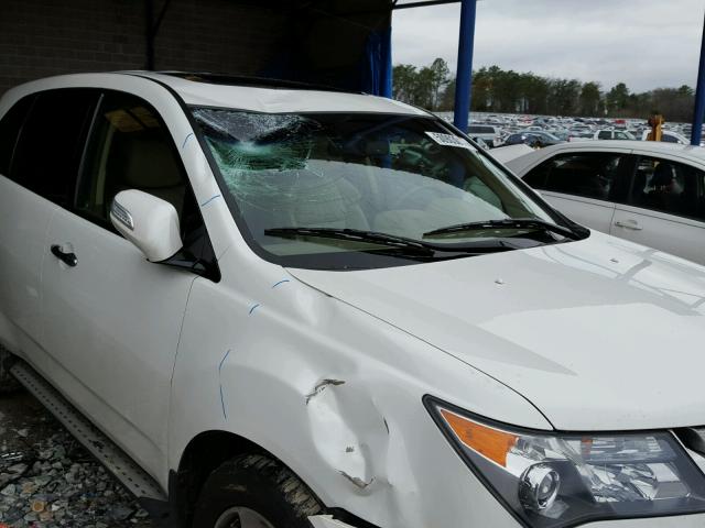 2HNYD28398H532818 - 2008 ACURA MDX TECHNO WHITE photo 9