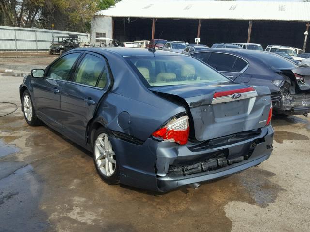 3FAHP0JG5CR335212 - 2012 FORD FUSION SEL TEAL photo 3