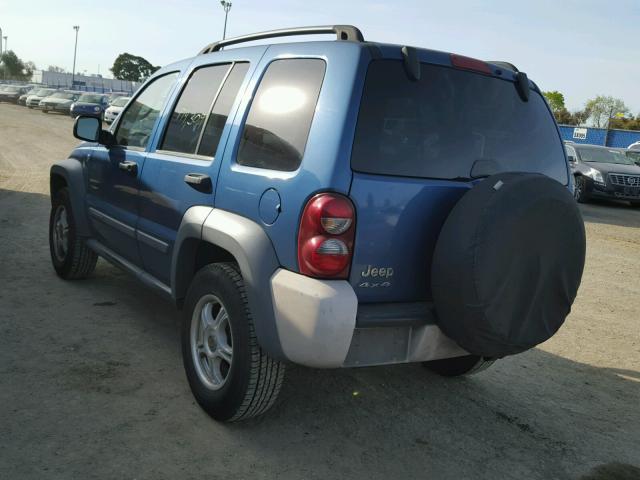 1J4GL48K95W581533 - 2005 JEEP LIBERTY SP BLUE photo 3