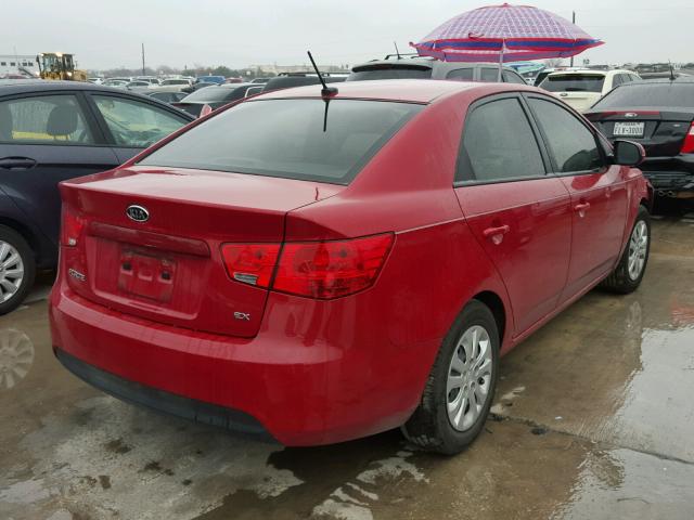 KNAFU4A2XD5732714 - 2013 KIA FORTE EX RED photo 4