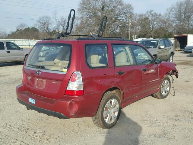 JF1SG63658H701305 - 2008 SUBARU FORESTER 2 BURGUNDY photo 4