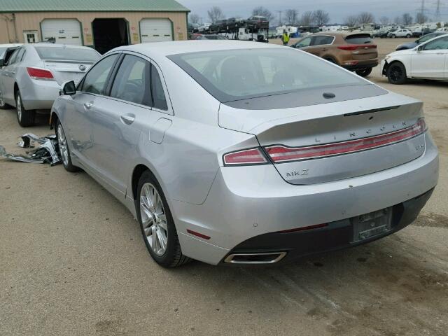 3LN6L2JK3ER810383 - 2014 LINCOLN MKZ SILVER photo 3