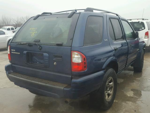 4S2CK58W224328503 - 2002 ISUZU RODEO S BLUE photo 4