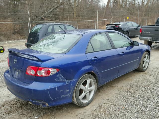 1YVFP80D445N96854 - 2004 MAZDA 6 S BLUE photo 4