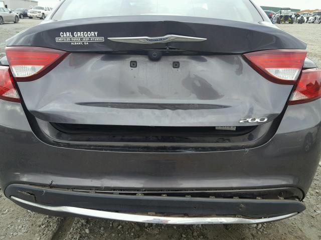 1C3CCCAB6GN113121 - 2016 CHRYSLER 200 LIMITE GRAY photo 9