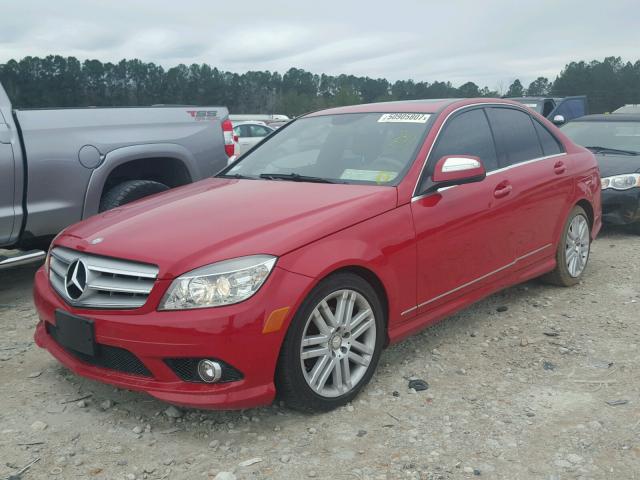 WDDGF54X19R041124 - 2009 MERCEDES-BENZ C 300 RED photo 2