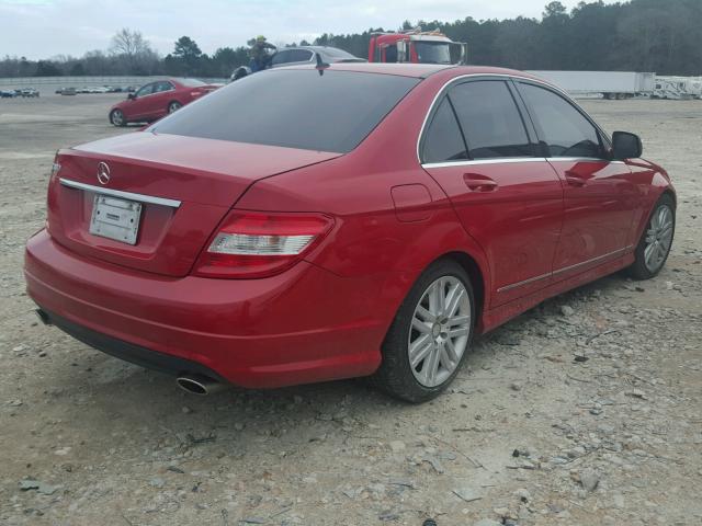 WDDGF54X19R041124 - 2009 MERCEDES-BENZ C 300 RED photo 4