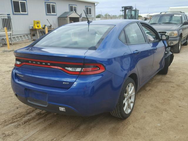 1C3CDFBA2DD109847 - 2013 DODGE DART SXT BLUE photo 4