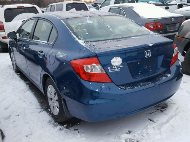 2HGFB2F51CH540316 - 2012 HONDA CIVIC LX BLUE photo 3