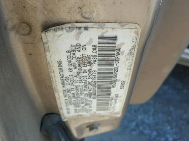 4T1BG22K2XU879479 - 1999 TOYOTA CAMRY CE BEIGE photo 10