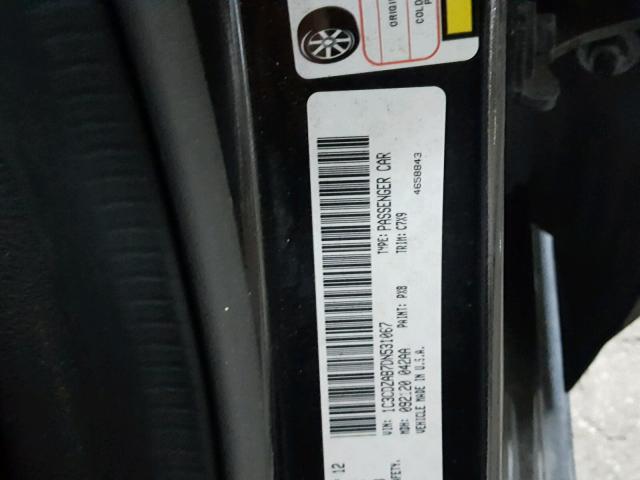 1C3CDZAB7DN531067 - 2013 DODGE AVENGER SE BLACK photo 10