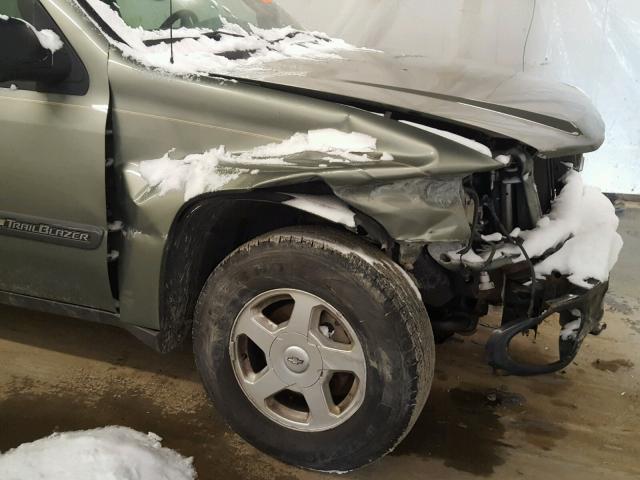 1GNDT13S232340049 - 2003 CHEVROLET TRAILBLAZE GREEN photo 9