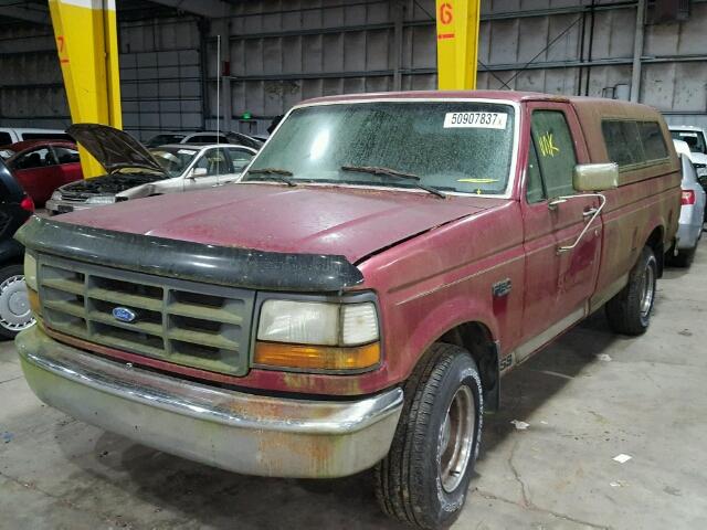 1FTEF15N6SLB86188 - 1995 FORD F150 MAROON photo 2