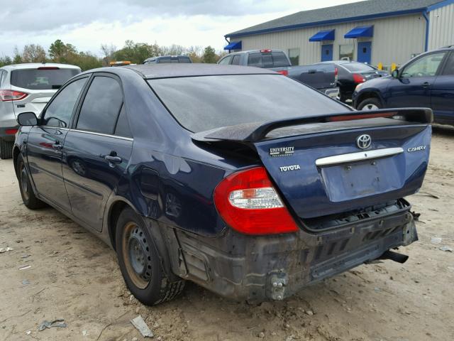 4T1BE32KX2U528419 - 2002 TOYOTA CAMRY LE BLUE photo 3