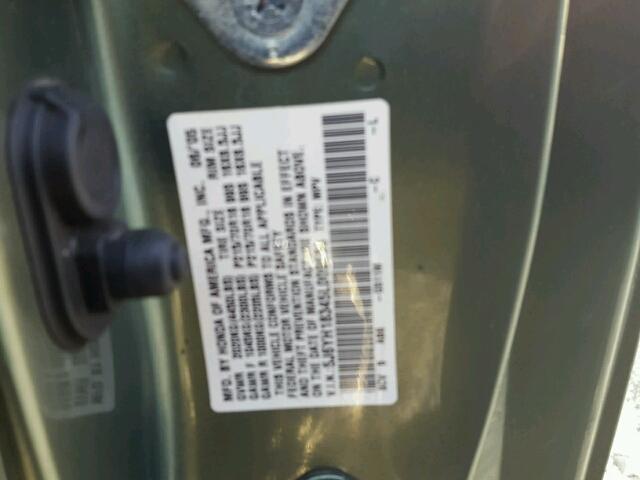 5J6YH18345L009588 - 2005 HONDA ELEMENT LX GREEN photo 10