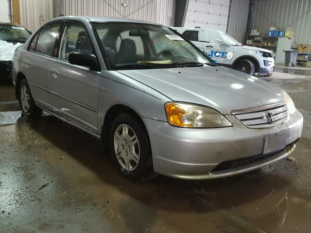 1HGES16502L008949 - 2002 HONDA CIVIC LX SILVER photo 1