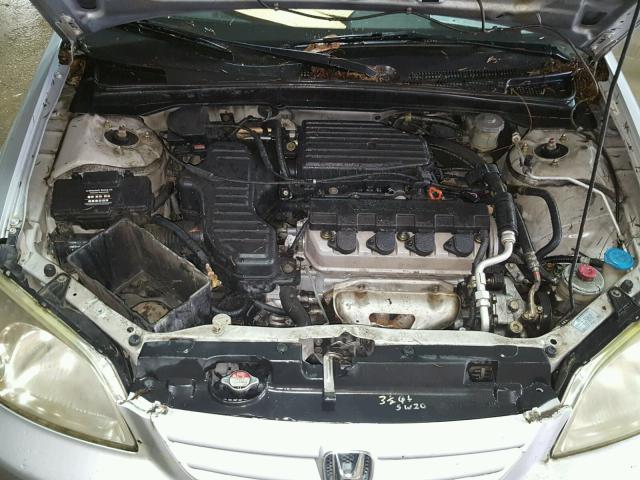 1HGES16502L008949 - 2002 HONDA CIVIC LX SILVER photo 7