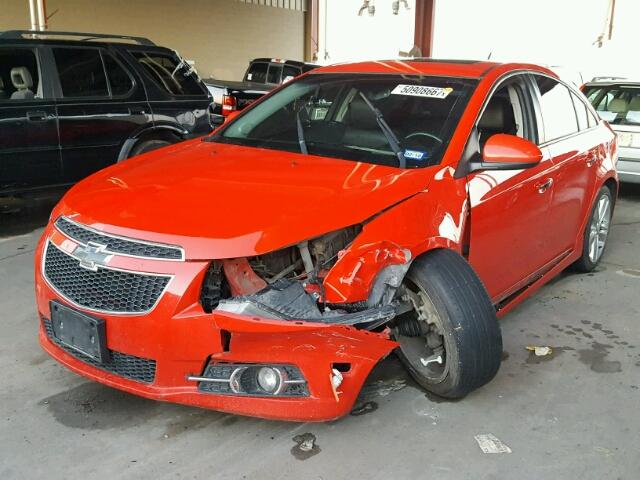 1G1PG5SB4E7378948 - 2014 CHEVROLET CRUZE LTZ RED photo 2