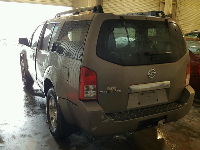 5N1AR18U85C784534 - 2005 NISSAN PATHFINDER TAN photo 3