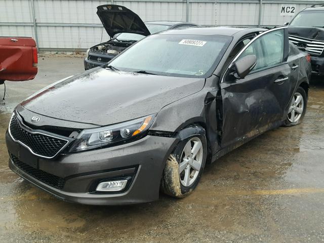 5XXGM4A70EG270518 - 2014 KIA OPTIMA LX BROWN photo 2