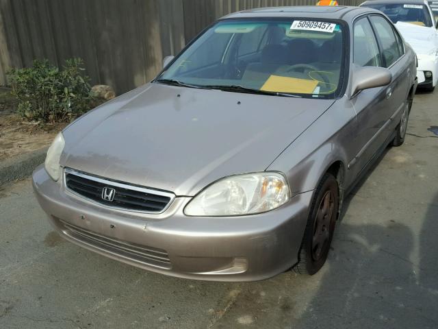 2HGEJ8544YH522300 - 2000 HONDA CIVIC EX 金色 照片 2