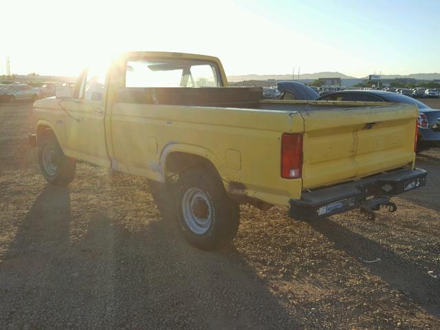 1FDHF28GXCRA21447 - 1982 FORD F250 YELLOW photo 3